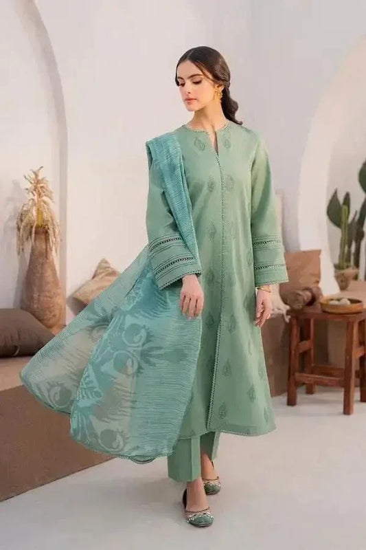 Lawn 3-Piece Embroidered Suit - Zeenn