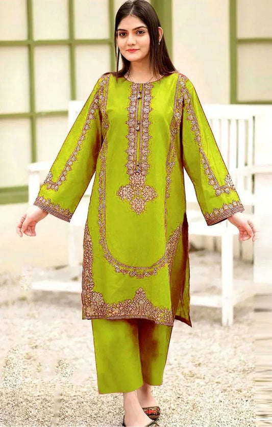 Lawn 2-Piece Embroidered Suit - Zeenn