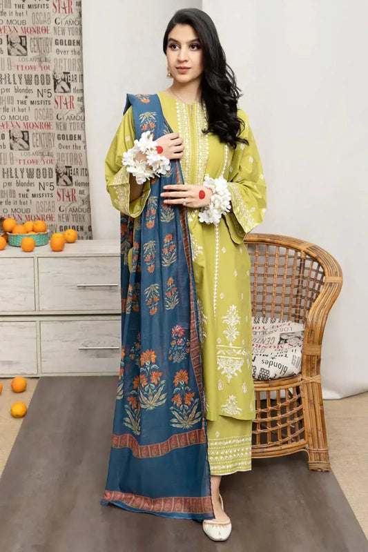 Lawn 3-Piece Embroidered Suit - Zeenn