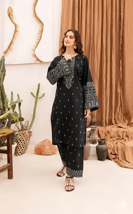 Lawn 2-Piece Embroidered Suit - Zeenn