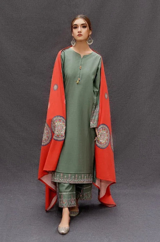 Lawn 3-Piece Embroidered Suit - Zeenn