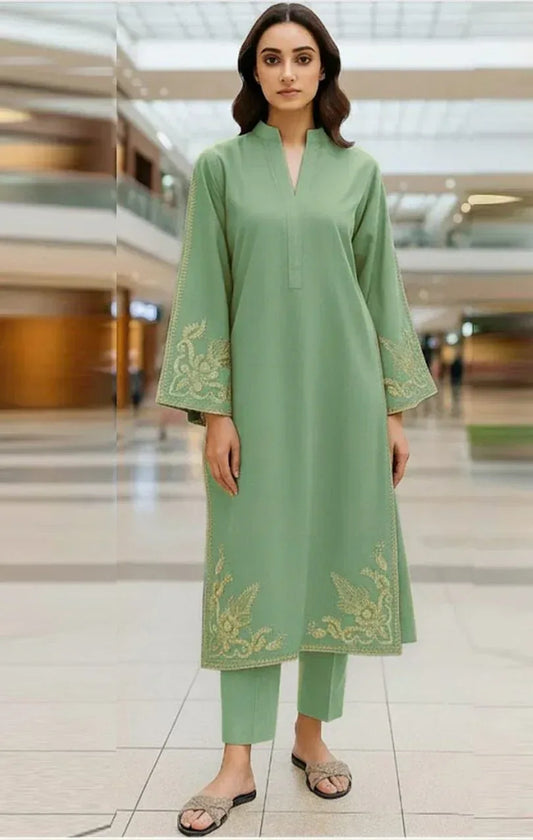 Lawn 2-Piece Embroidered Suit - Zeenn
