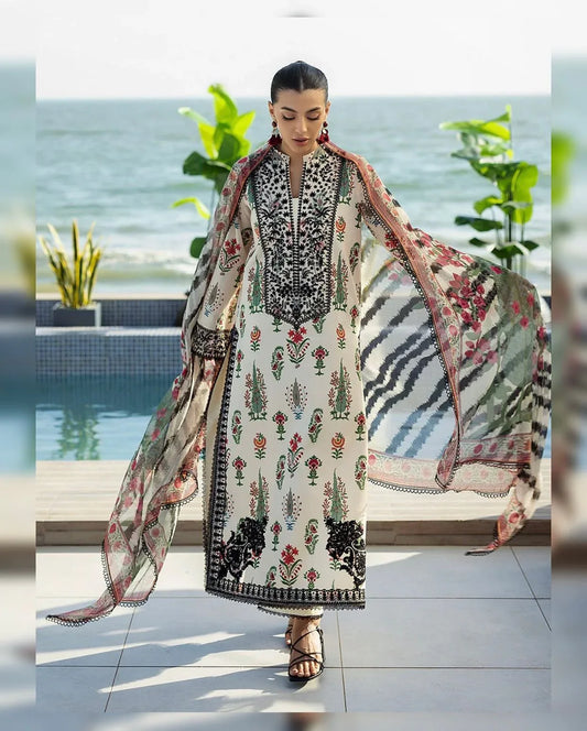 DIGITAL PRINT 3PC SILK UNSTITCHED SUIT