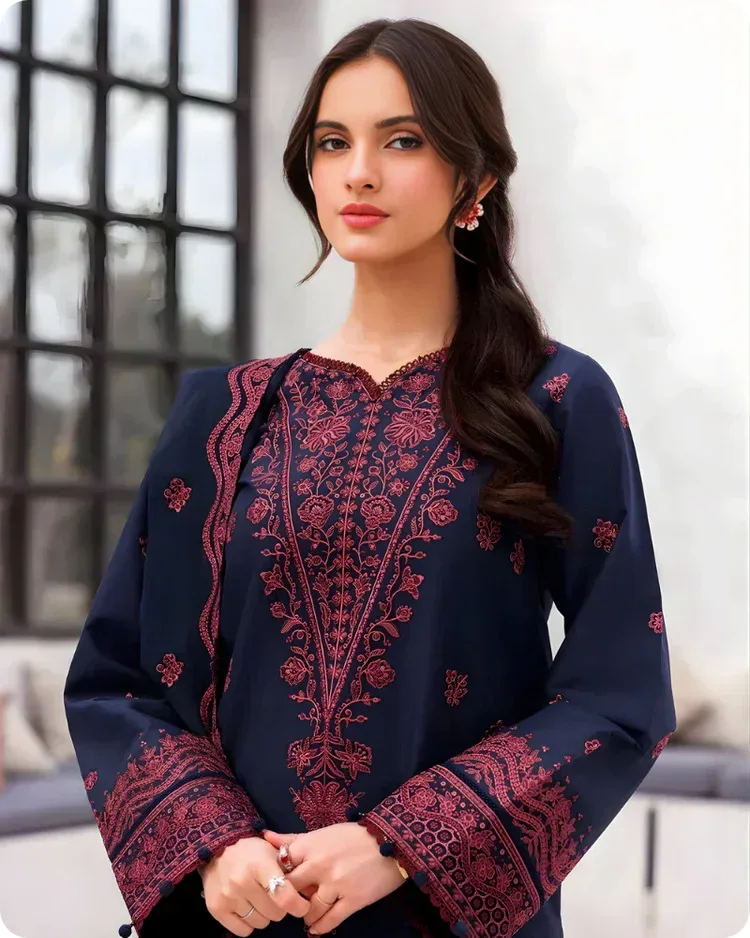 2Pc-Embroidered Lawn