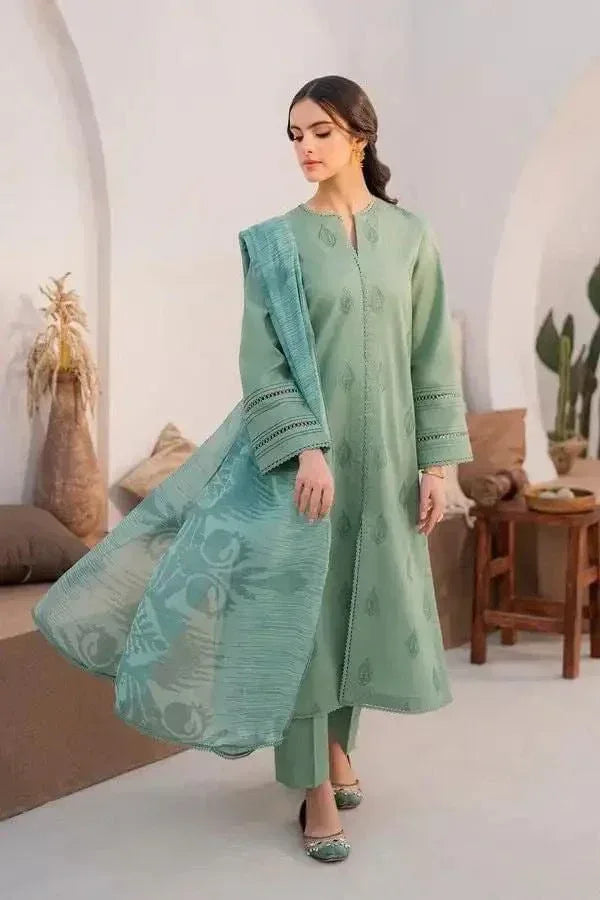 Lawn 3-Piece Embroidered Suit - Zeenn