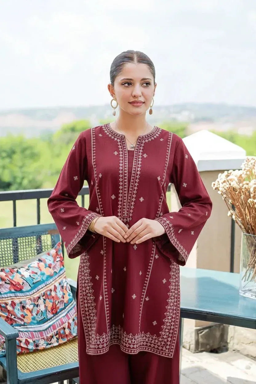 Lawn 2-Piece Embroidered Suit - Zeenn