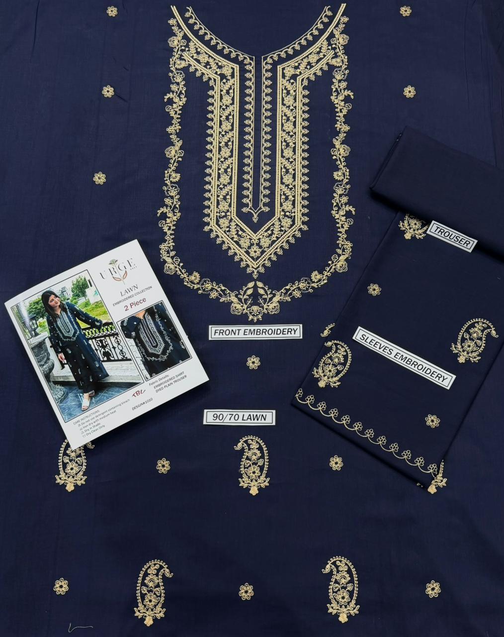Lawn 2-Piece Embroidered Suit - Zeenn