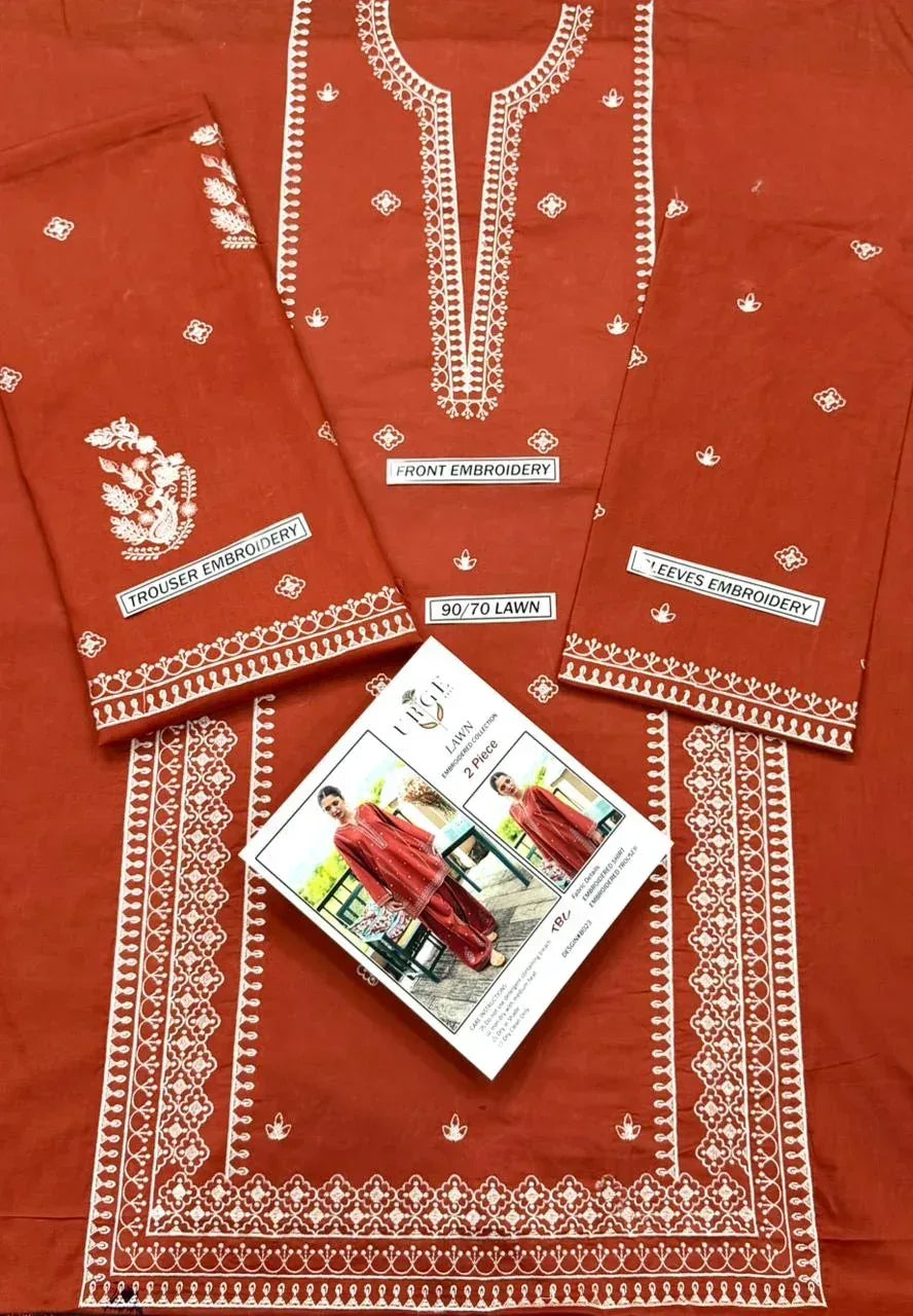 Lawn 2-Piece Embroidered Suit - Zeenn