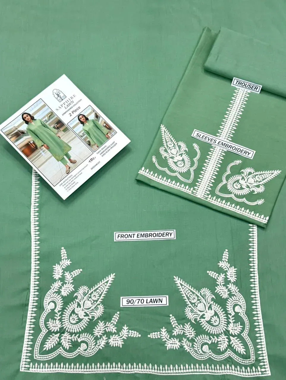 Lawn 2-Piece Embroidered Suit - Zeenn