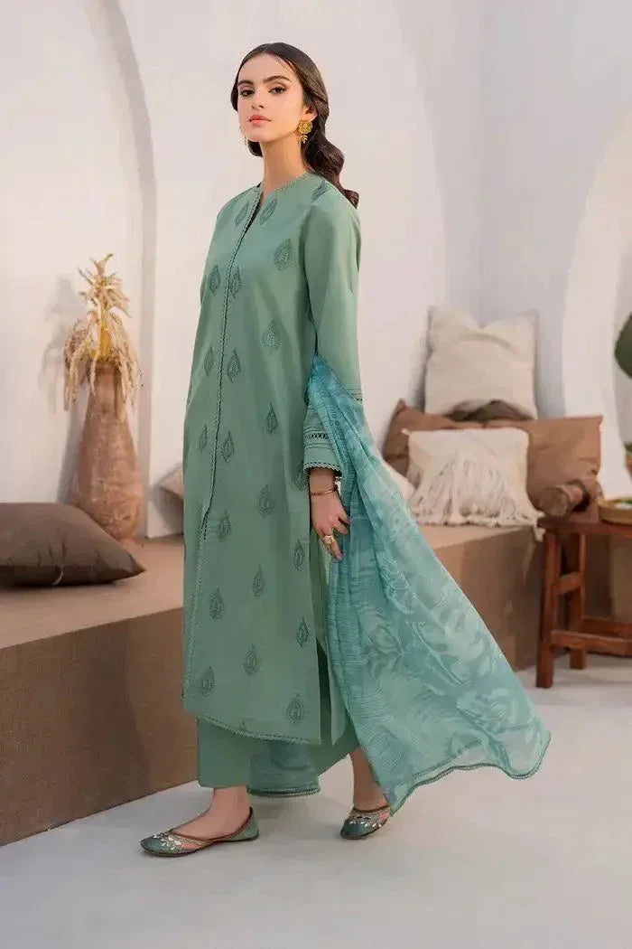 Lawn 3-Piece Embroidered Suit - Zeenn