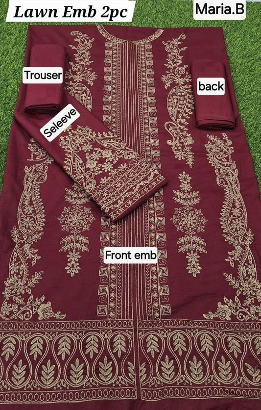 Lawn 2-Piece Embroidered Suit - Zeenn