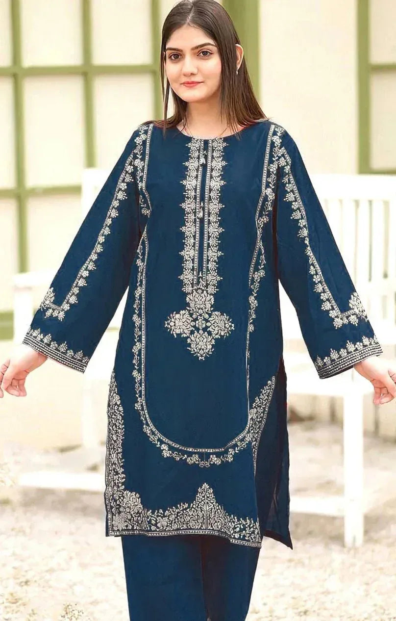 Lawn 2-Piece Embroidered Suit - Zeenn