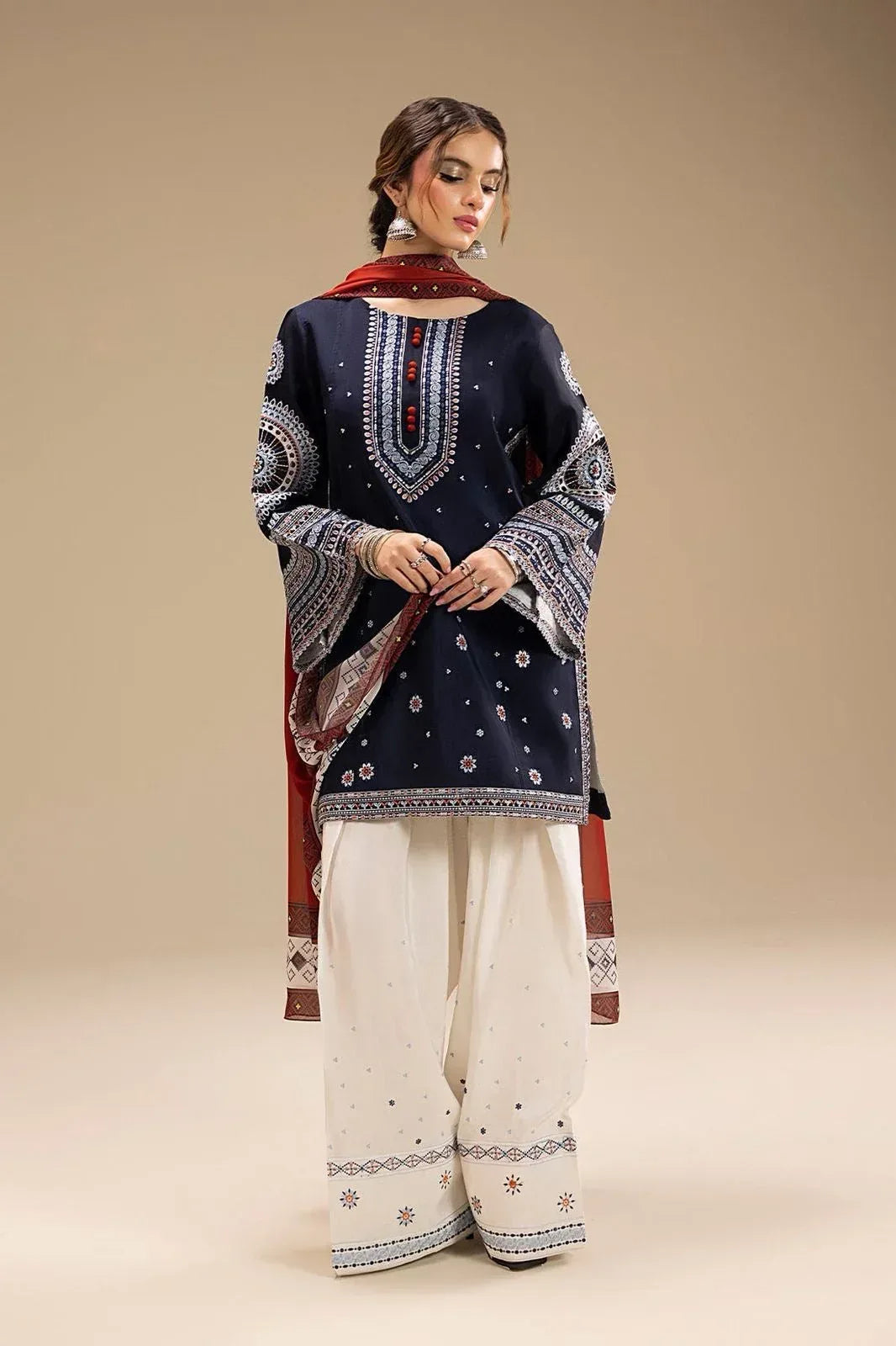 Lawn 3-Piece Embroidered Suit - Zeenn