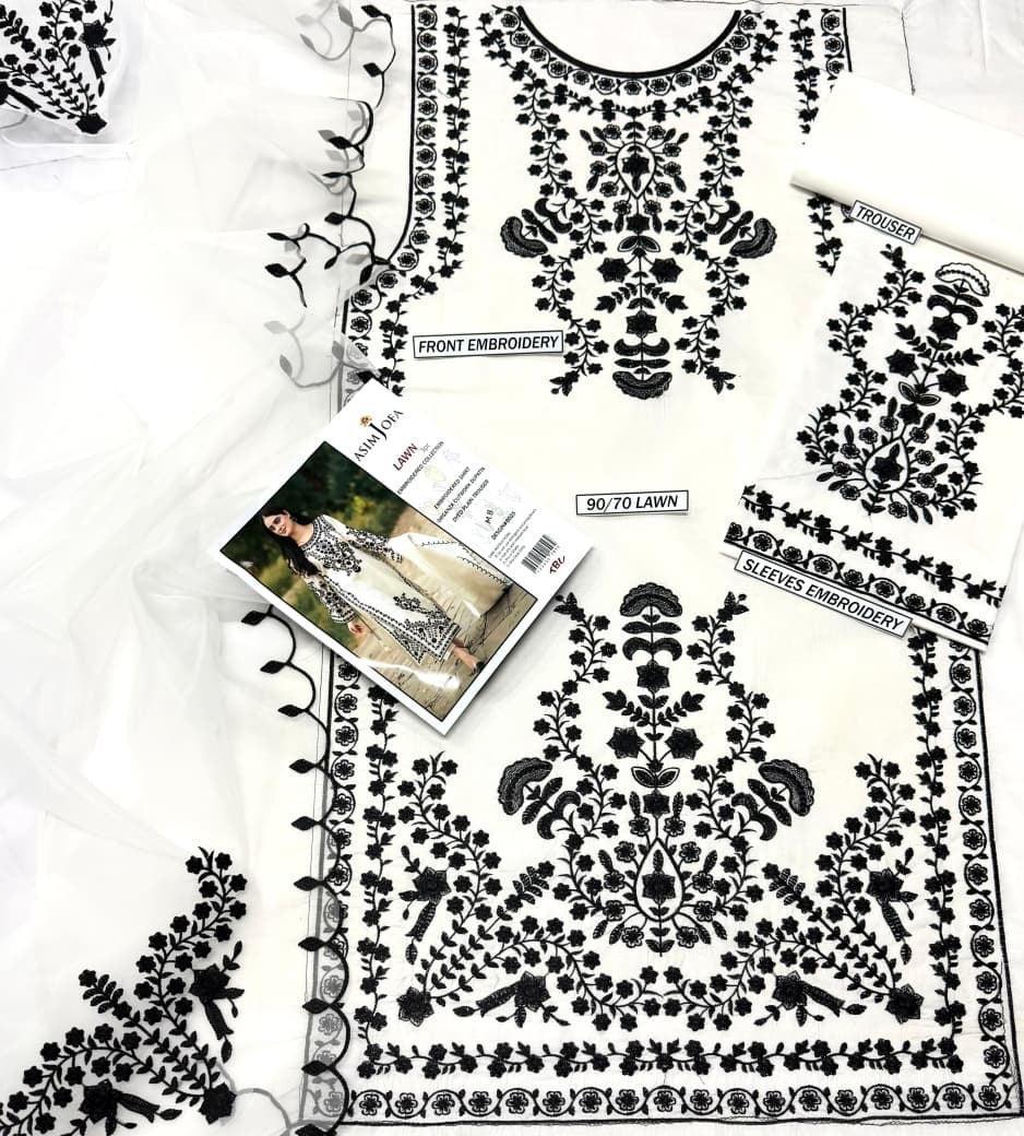 Lawn 3-Piece Embroidered Suit - Zeenn