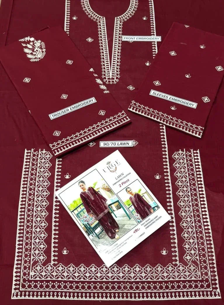 Lawn 2-Piece Embroidered Suit - Zeenn