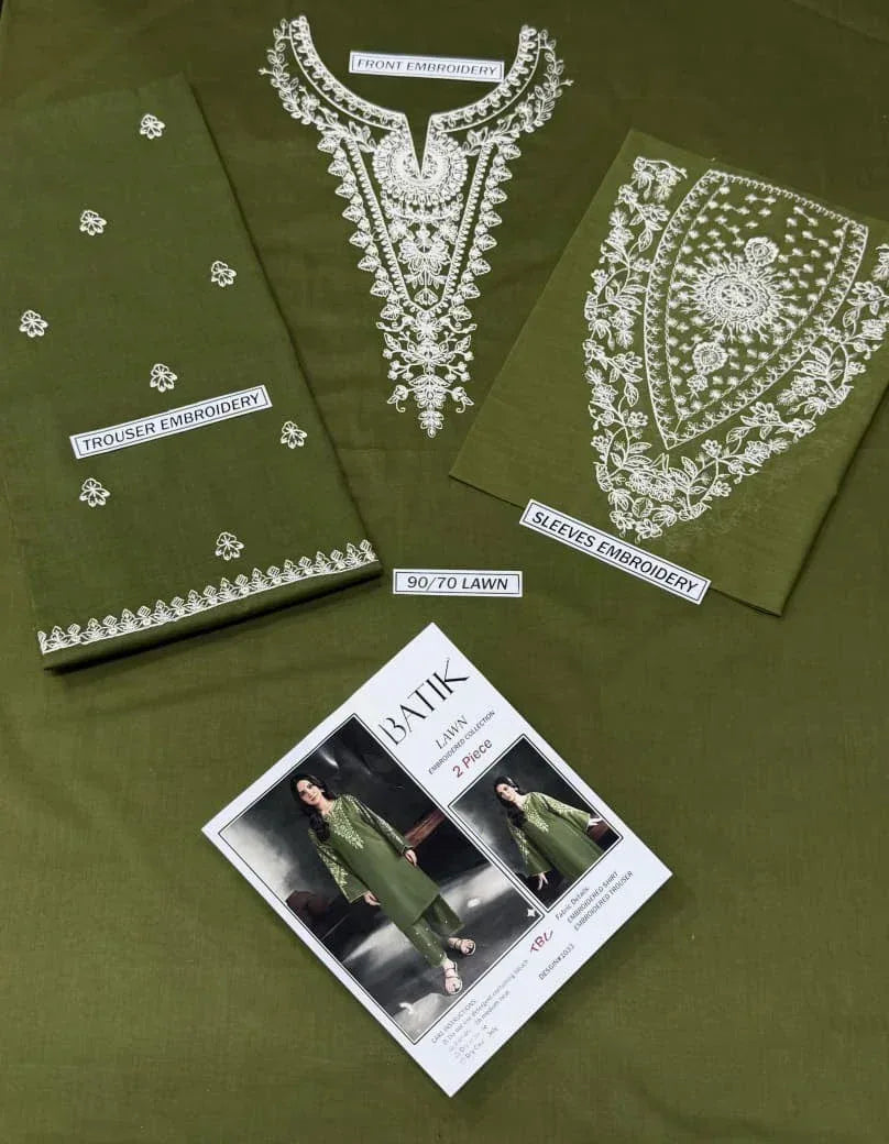 Lawn 2-Piece Embroidered Suit - Zeenn