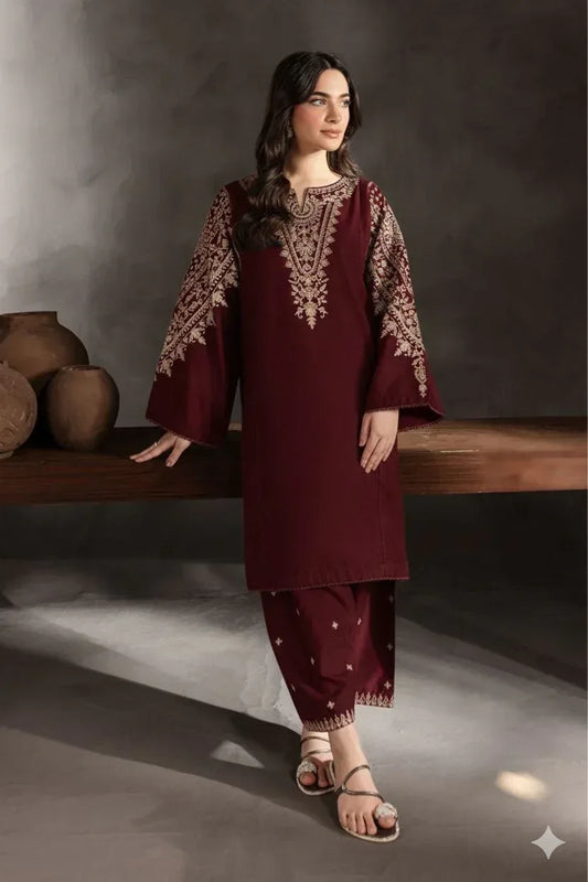 Lawn 2-Piece Embroidered Suit - Zeenn