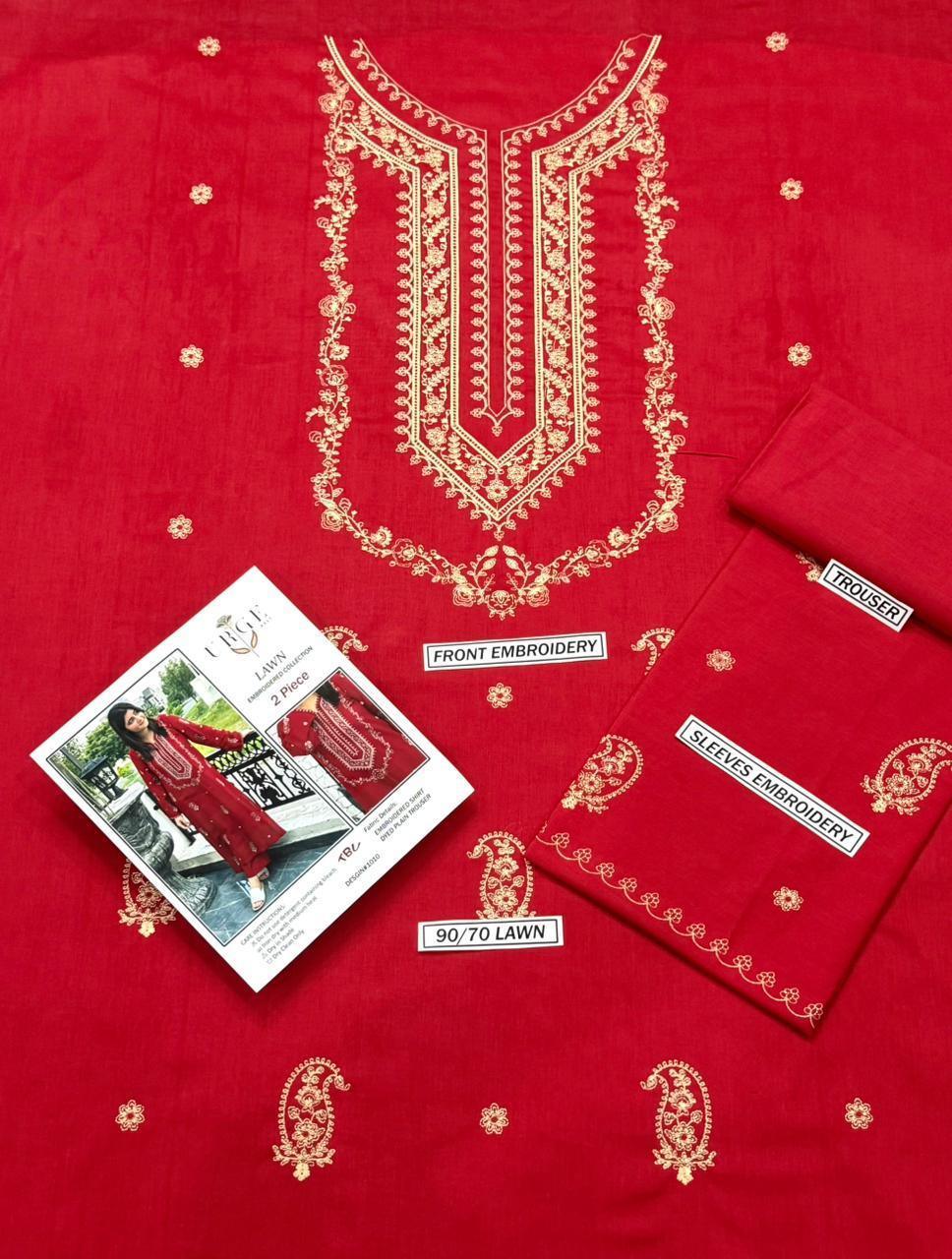 Lawn 2-Piece Embroidered Suit - Zeenn