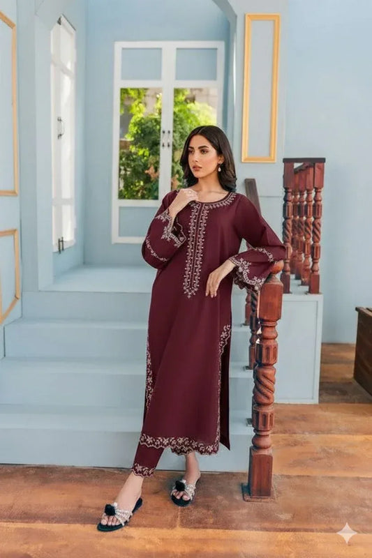 Lawn 2-Piece Embroidered Suit - Zeenn