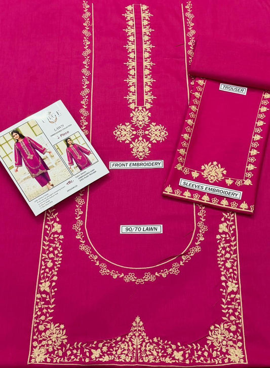 Lawn 2-Piece Embroidered Suit - Zeenn
