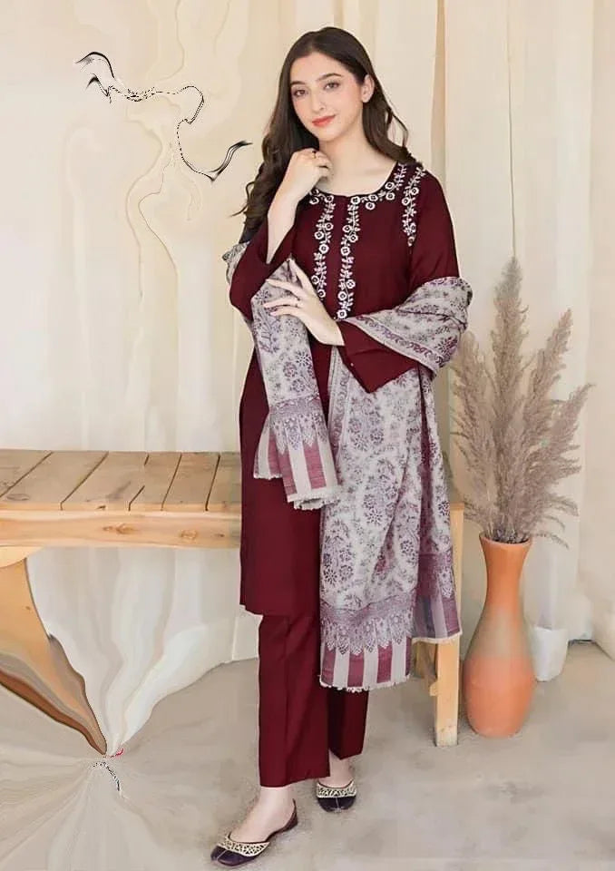 Lawn 3-Piece Embroidered Suit - Zeenn