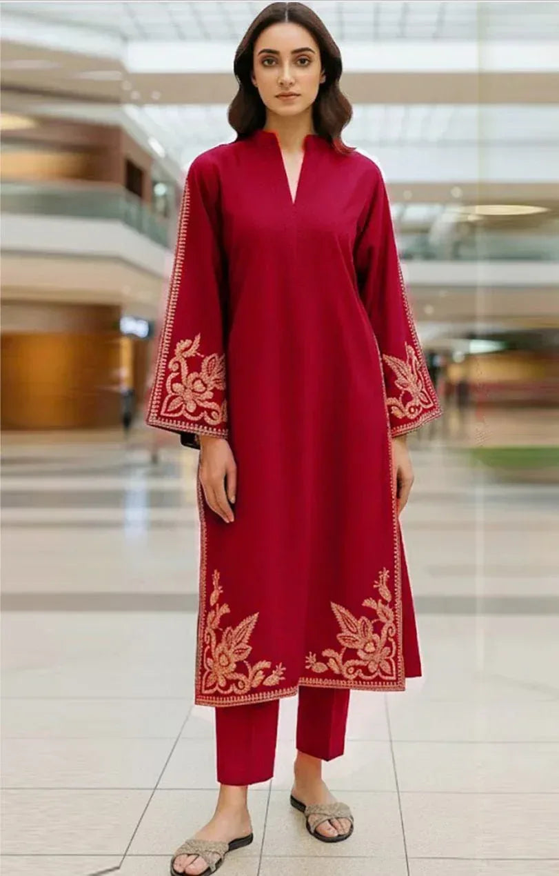 Lawn 2-Piece Embroidered Suit - Zeenn