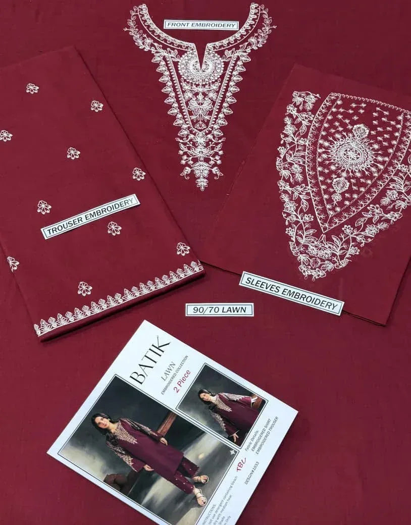 Lawn 2-Piece Embroidered Suit - Zeenn
