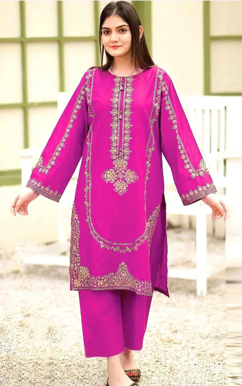 Lawn 2-Piece Embroidered Suit - Zeenn