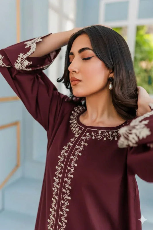 Lawn 2-Piece Embroidered Suit - Zeenn