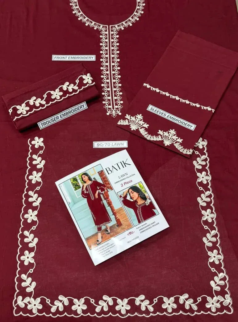 Lawn 2-Piece Embroidered Suit - Zeenn