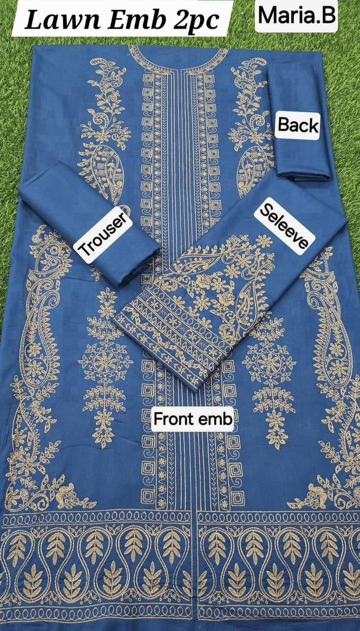 Lawn 2-Piece Embroidered Suit - Zeenn