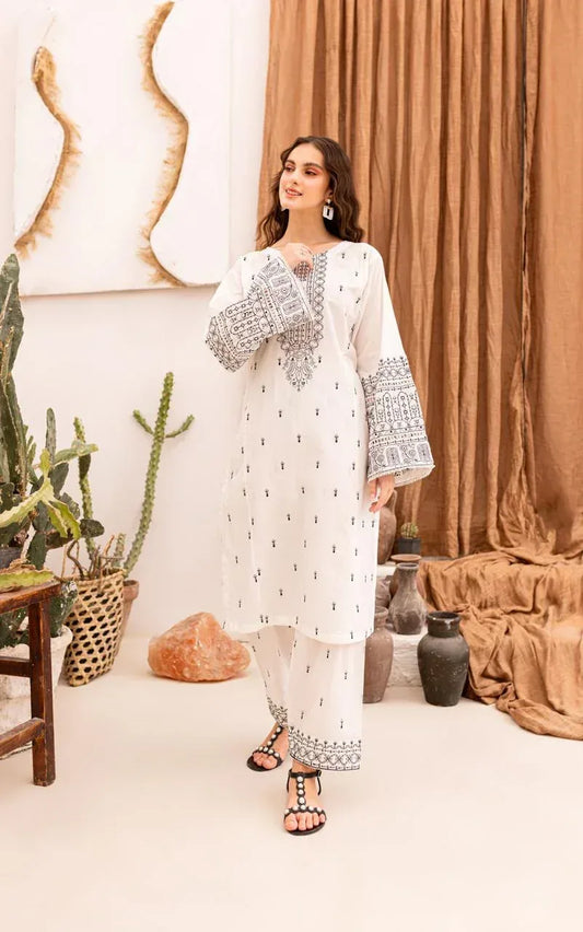 Lawn 2-Piece Embroidered Suit - Zeenn