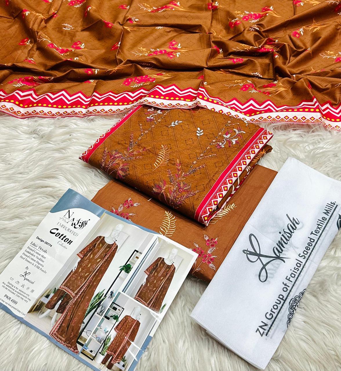 Noor E Azal Embroidered Lawn 3PC Suit