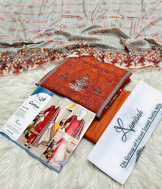 Noor E Azal Embroidered Lawn 3PC Suit