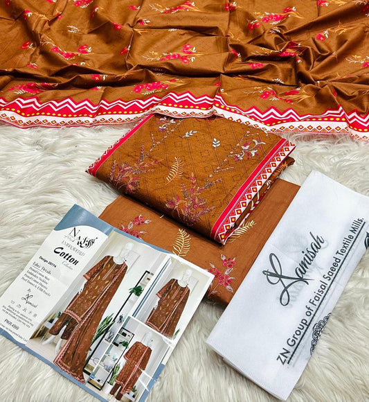 Noor E Azal Embroidered Lawn 3PC Suit
