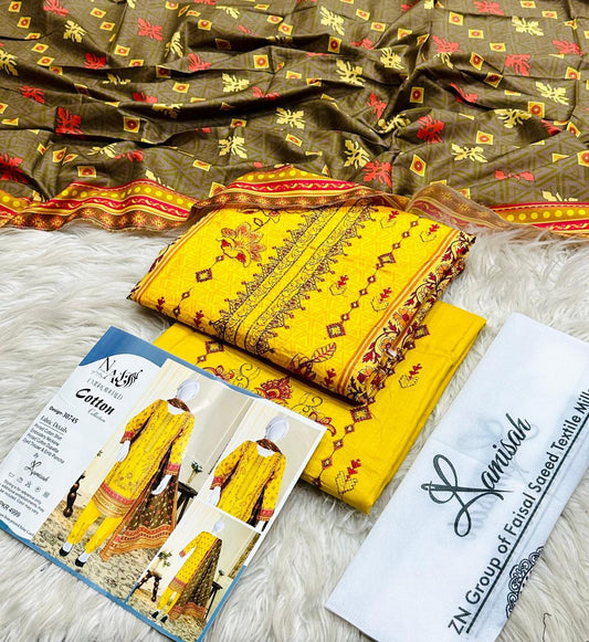 Noor E Azal Embroidered Lawn-3PC Suit