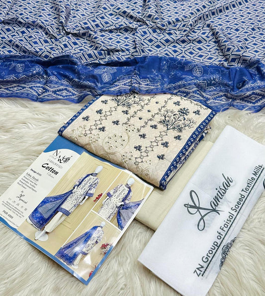 Noor E Azal Embroidered Lawn 3PC Suit