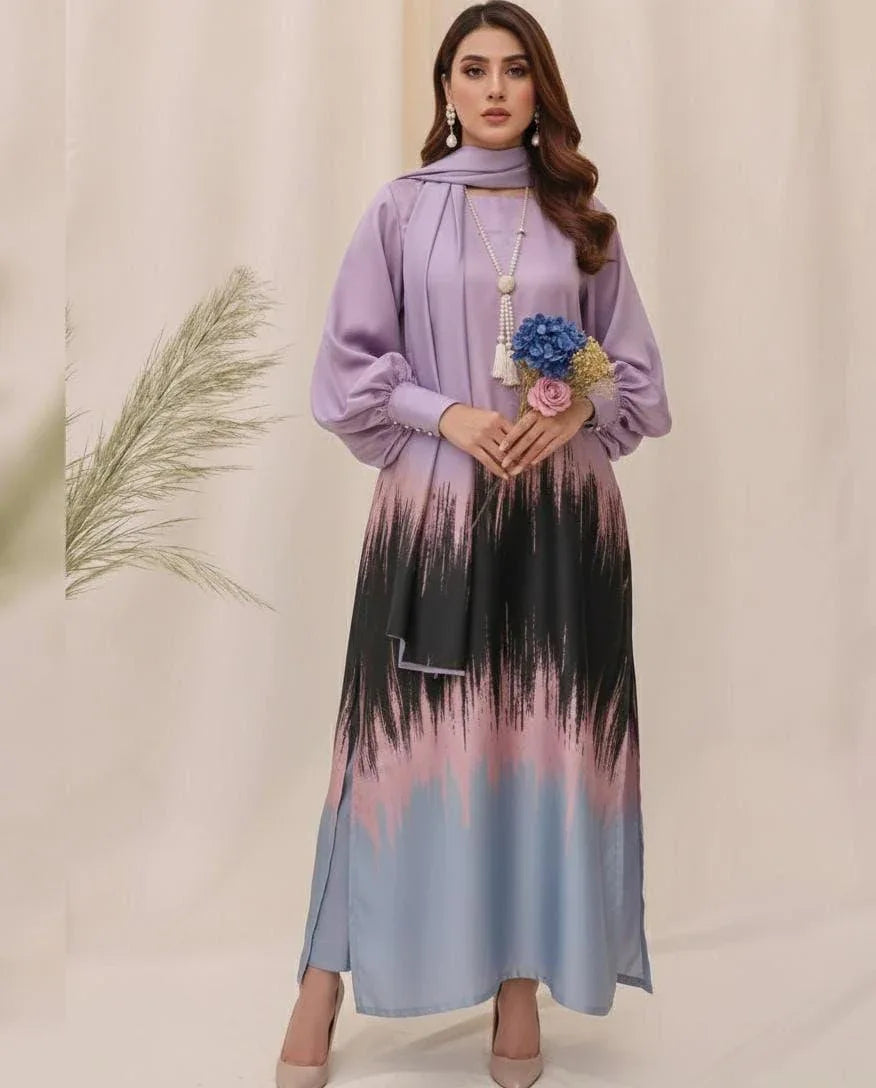 DIGITAL PRINT 3PC SILK UNSTITCHED SUIT