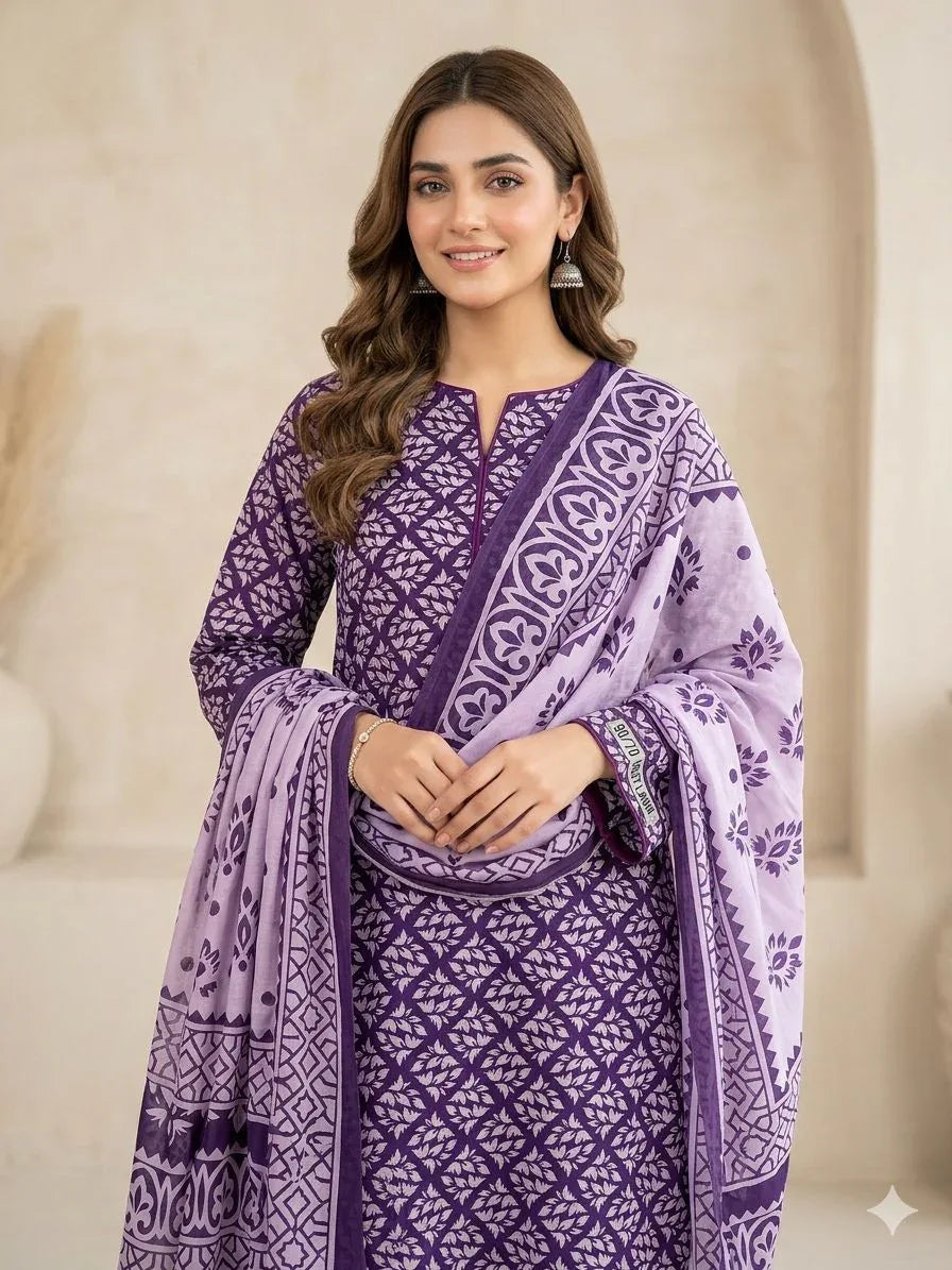 Limelight Airjet Lawn 3 Piece Suit (Unstitched)
