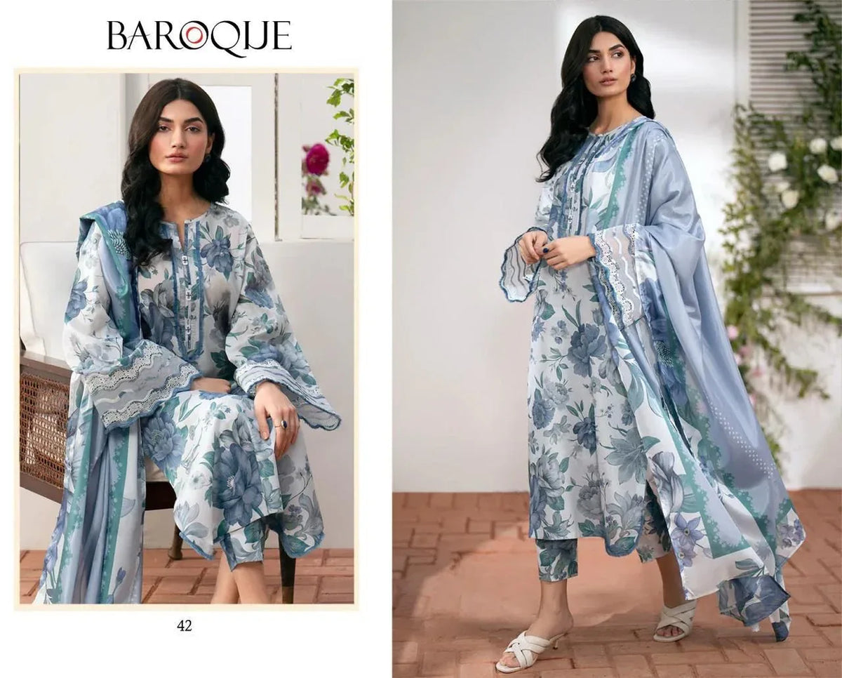 BAROQUE PREMIUM LAWN 3PC-UNSTITCHED