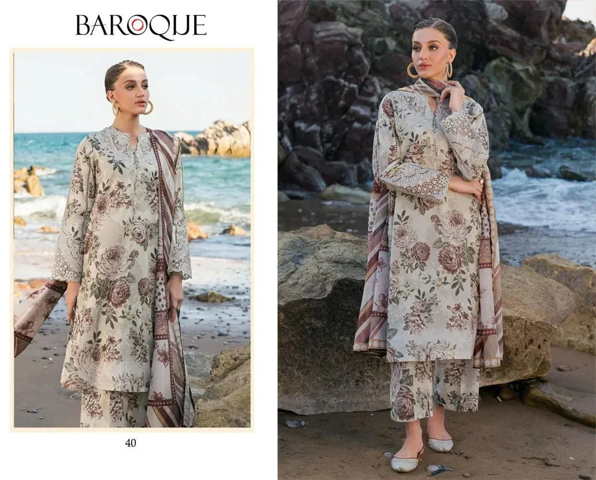 BAROQUE PREMIUM LAWN 3PC-UNSTITCHED