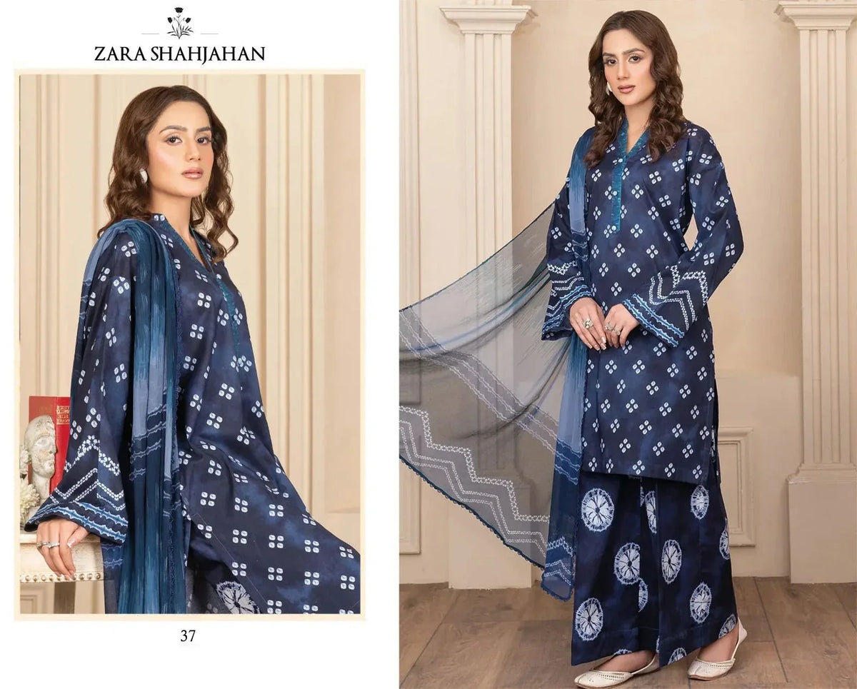 ZARA SHAHJAHAN – 3PC LAWN UNSTITCHED