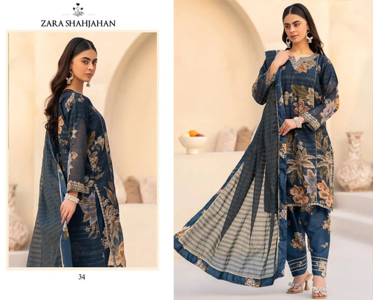 ZARA SHAHJAHAN – 3PC LAWN UNSTITCHED
