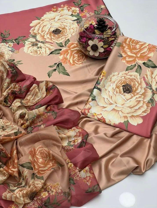 DIGITAL PRINT 3PC SILK UNSTITCHED SUIT