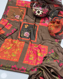 DIGITAL PRINT 3PC SILK UNSTITCHED SUIT