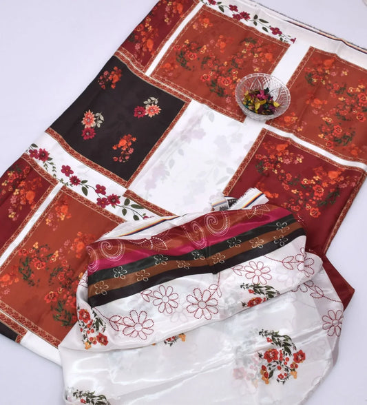 DIGITAL PRINT 3PC SILK UNSTITCHED SUIT