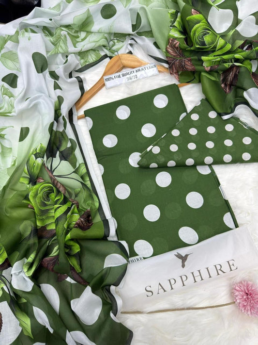 SAPPHIRE LAWN 3PC-UNSTITCHED